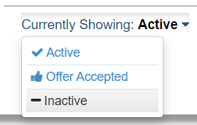 Filter List Inactive Filter Dispositioned or Inactive candidates
